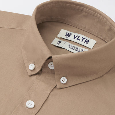 BUTTON DOWN OXFORD SHIRT BEAVER BROWN