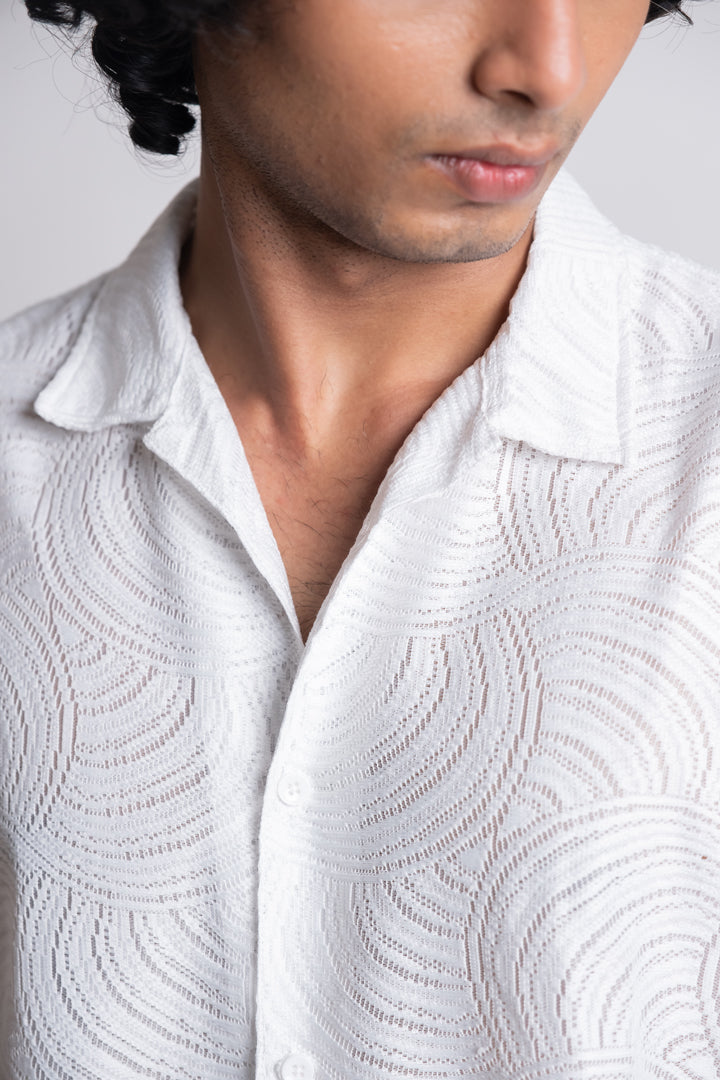 CROCHET CLEAN WHITE SHIRT