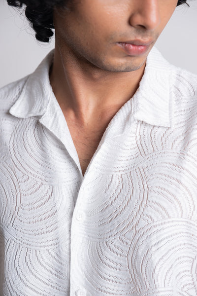 CROCHET CLEAN WHITE SHIRT