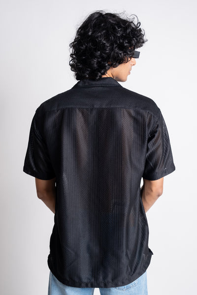 CROCHET JET BLACK SHIRT