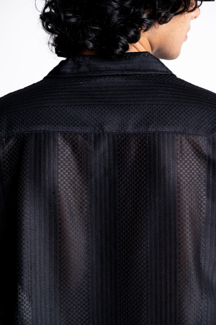 CROCHET JET BLACK SHIRT
